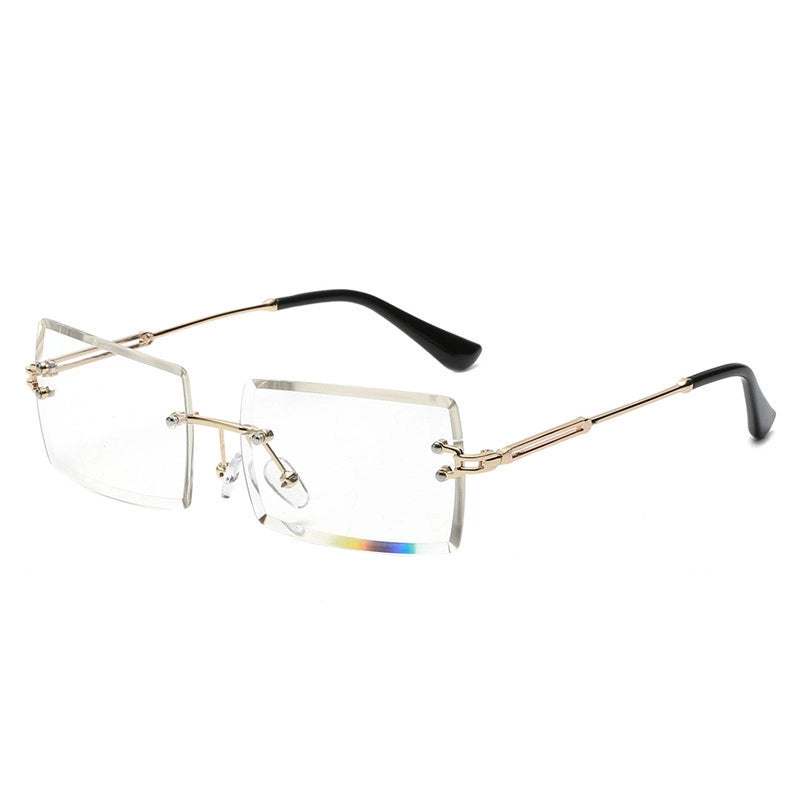 Sweet Color Block Ac Square Pearl Frameless Women’s Sunglasses