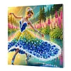 Jumping Girl DIY set de peinture perl&eacute;e en forme sp&eacute;ciale avec cadre 25x25cm cadeau