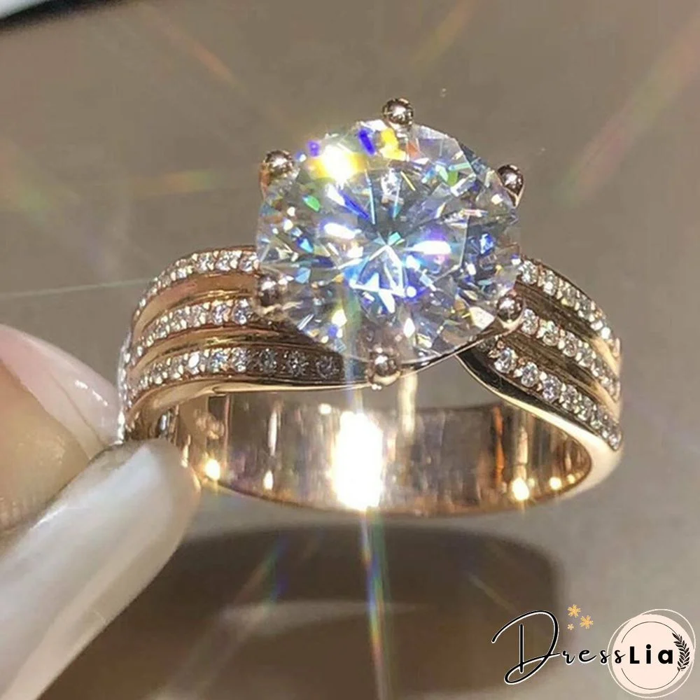 Luxurious Women's Fashion Accessories 925 Sterling Silver Natural White Sapphire Full Diamond Ring Beautiful Woman Birthday Party Jewelry Elegant Bride Wedding Engagement Anniversary Gift for Girlfriend Fine Promise Rings Size 4-12 Bague Femme