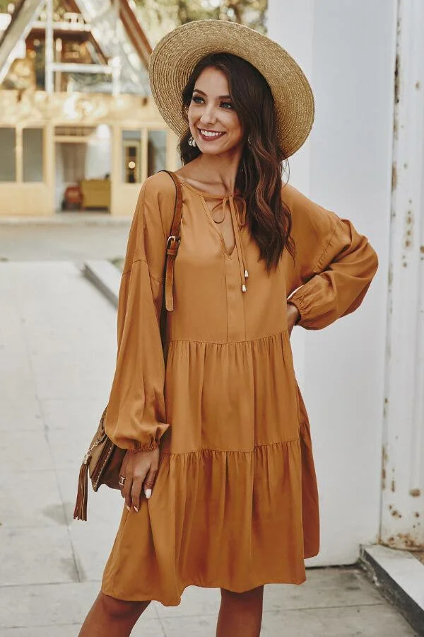 Fashion Loose Solid Color Dress