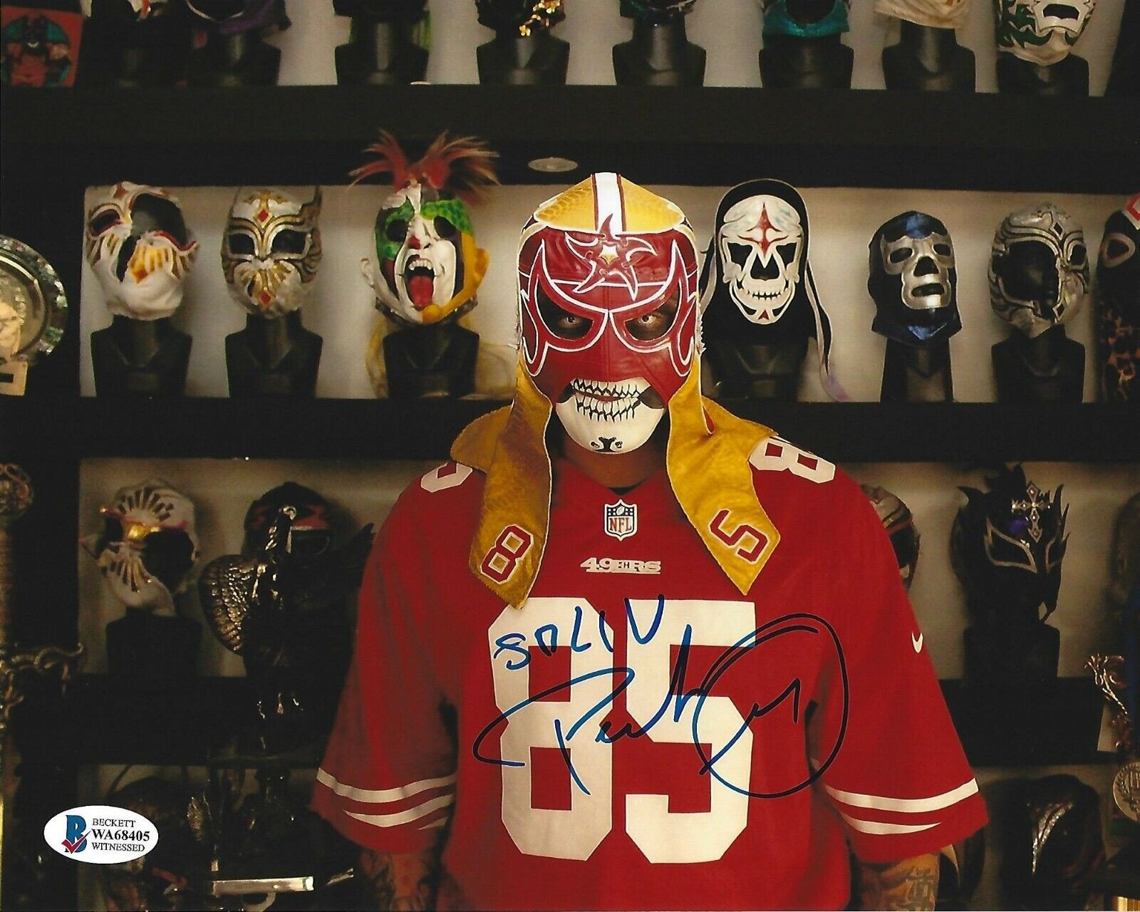 Pentagon Jr. Signed 8x10 Photo Poster painting BAS COA AEW George Kittle 49ers Super Bowl LIV 2