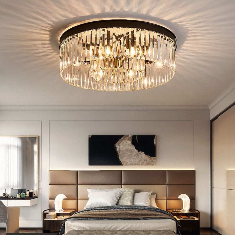 Modern Crystal Ceiling Lamp Living Crystal Ceiling Light Bedroom Classic Round Ceiling Lamps