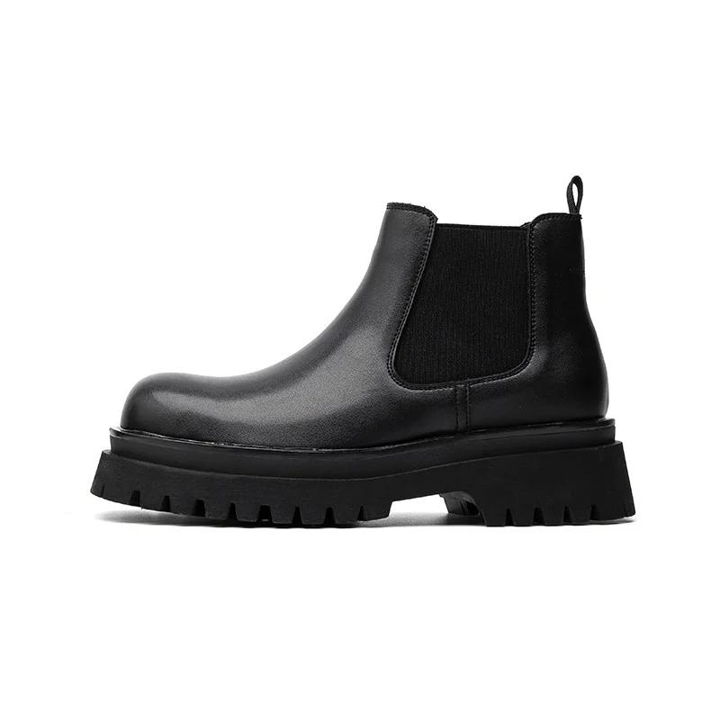 Zingj 2025 New Youth Tooling High Top Foot Round Head Middle Tube Thick Bottom Middle Heel Martin 182182-R