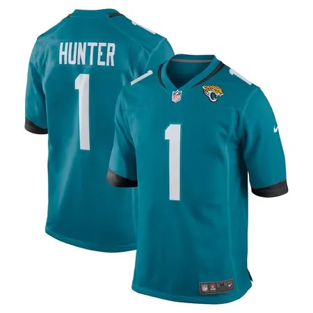 Men's Jacksonville Jaguars #1 Travis Hunter  Teal 2025 NFL Draft First Round Pick Game Jersey