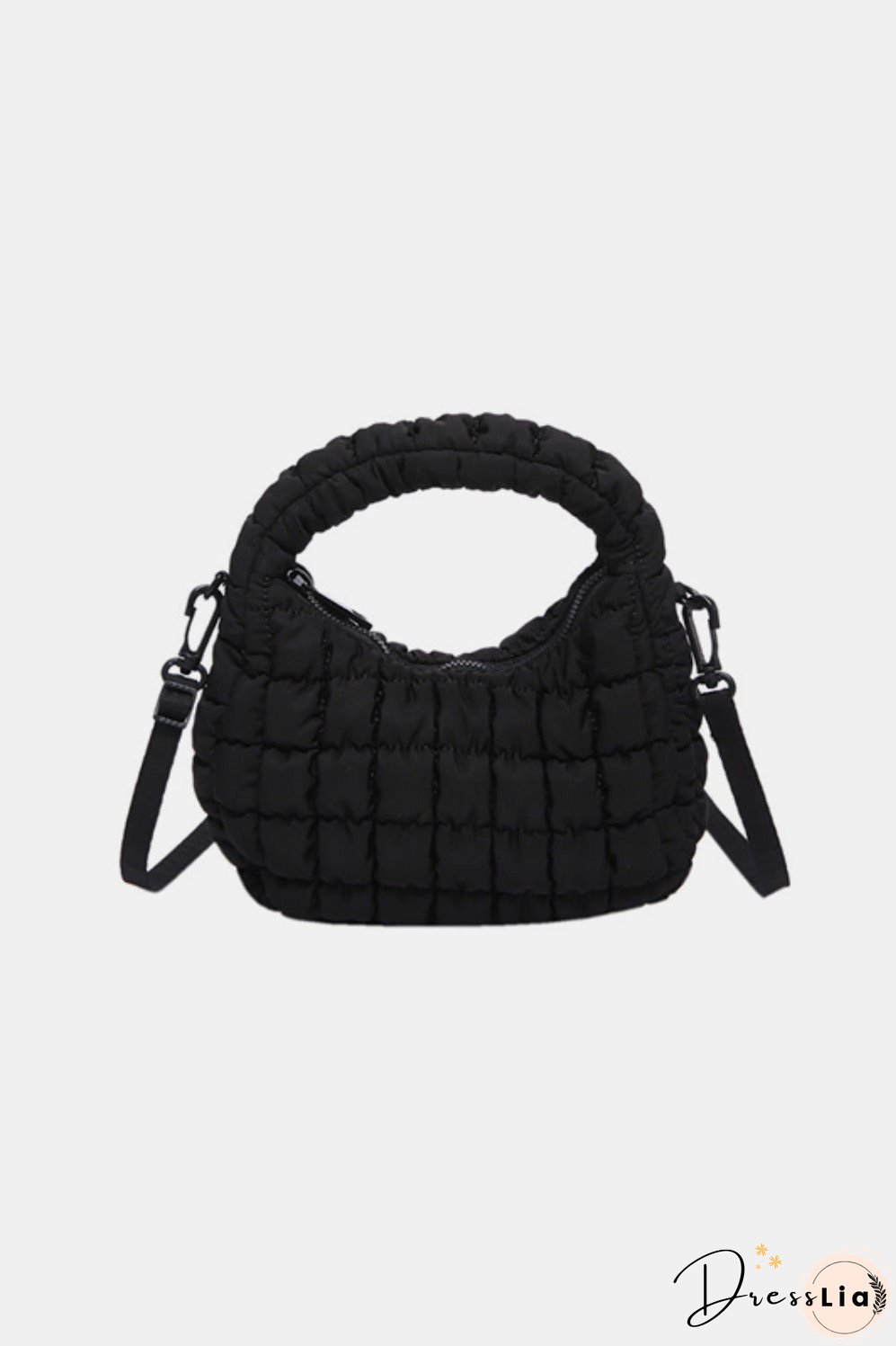 Quilted Puffy Removable Strap Crossbody Bag