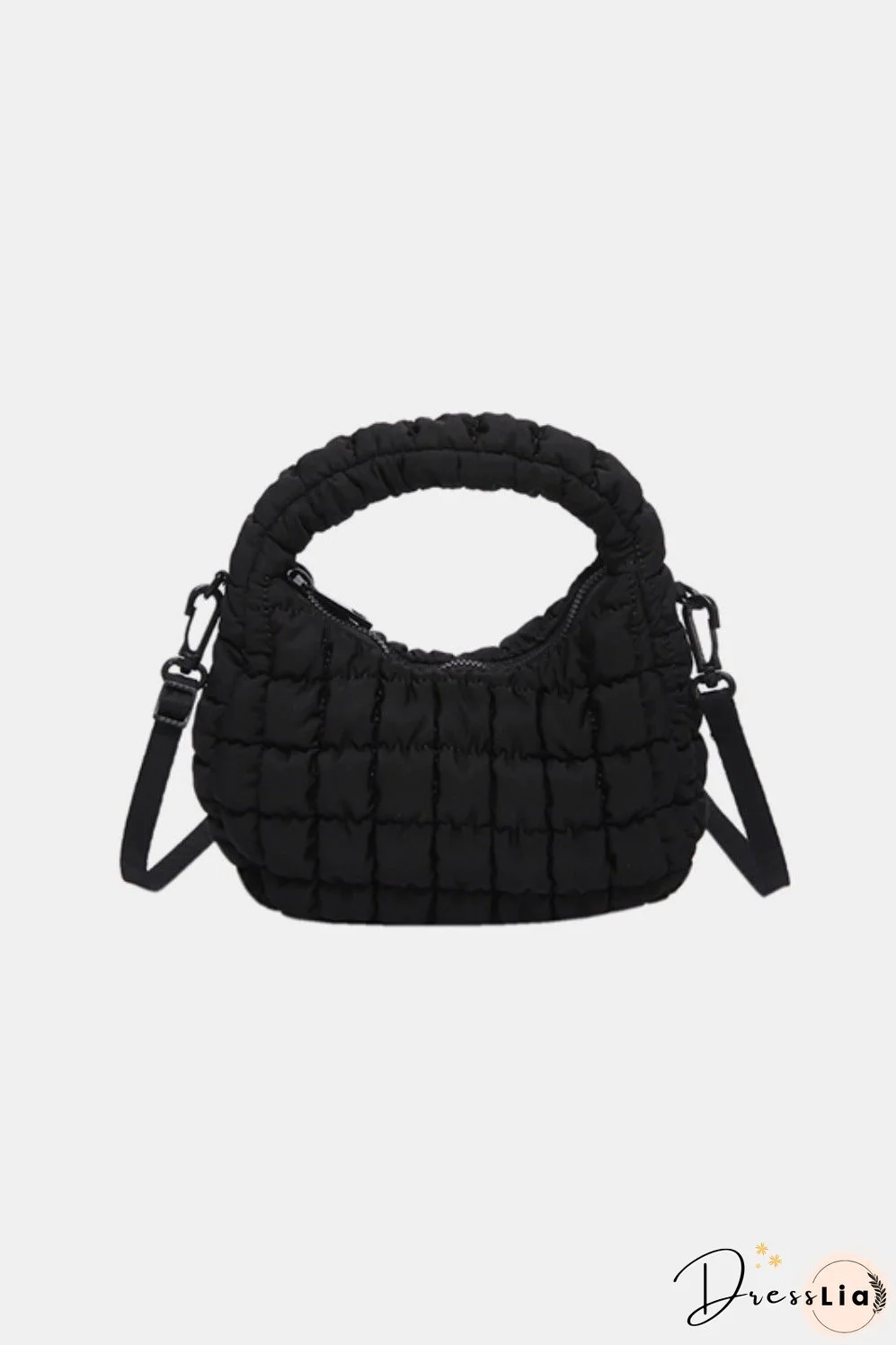 Quilted Puffy Removable Strap Crossbody Bag