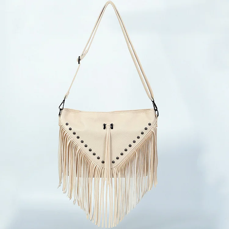 Western Boho Studded Tassel Bag