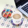 (US Local)[Upgrade]4Pcs Acrylic Special Shape Lotus DIY Waterproof Diamond Painting Coaster