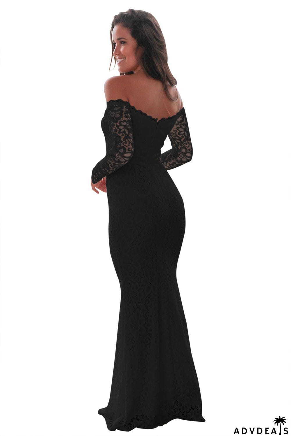 Crochet Off Shoulder Prom Maxi Dress