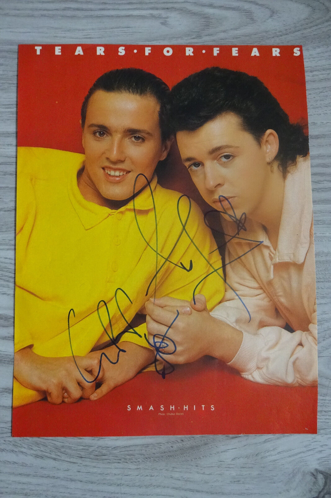 Tears For Fears signed 8x11 inch magazine-picture autographs