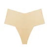  3pcs Womens Seamless Ice Silk Thong No Show Underwear Medium Waist High Cut Panty Sexy Bikini Bottom