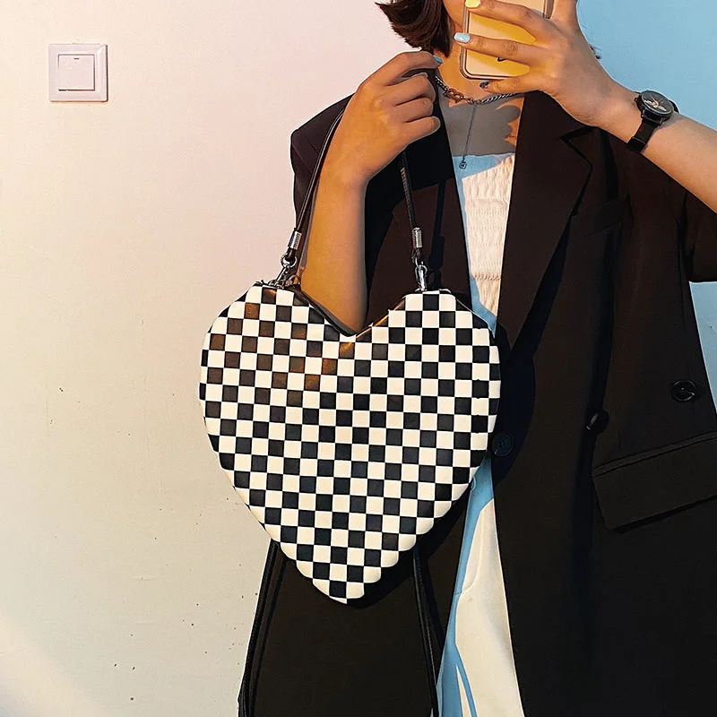 Love Black/White/Grid Shoulder Bag BE764