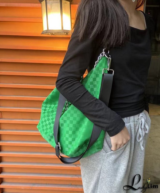 Fashion Green Large Capacity Velour Satchel Bag Handbag