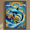 Delfin - speziell geformte Diamantmalerei - 30 * 40cm