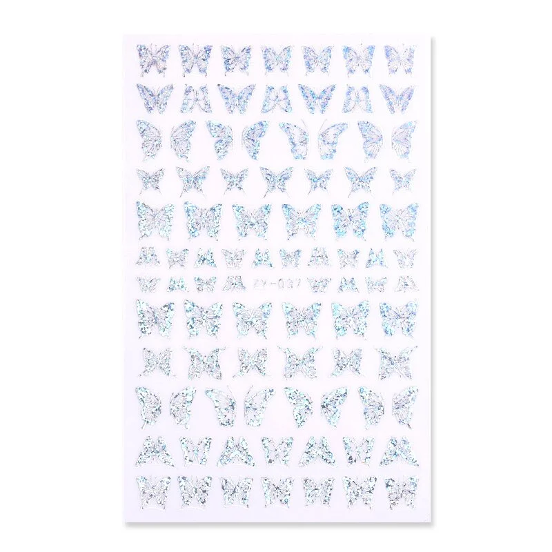 Black White Gold Butterfly 3D Nails Sticker Geometry Decals Flower DIY Decals Designs For Nail Art Manicures Decorations Salon