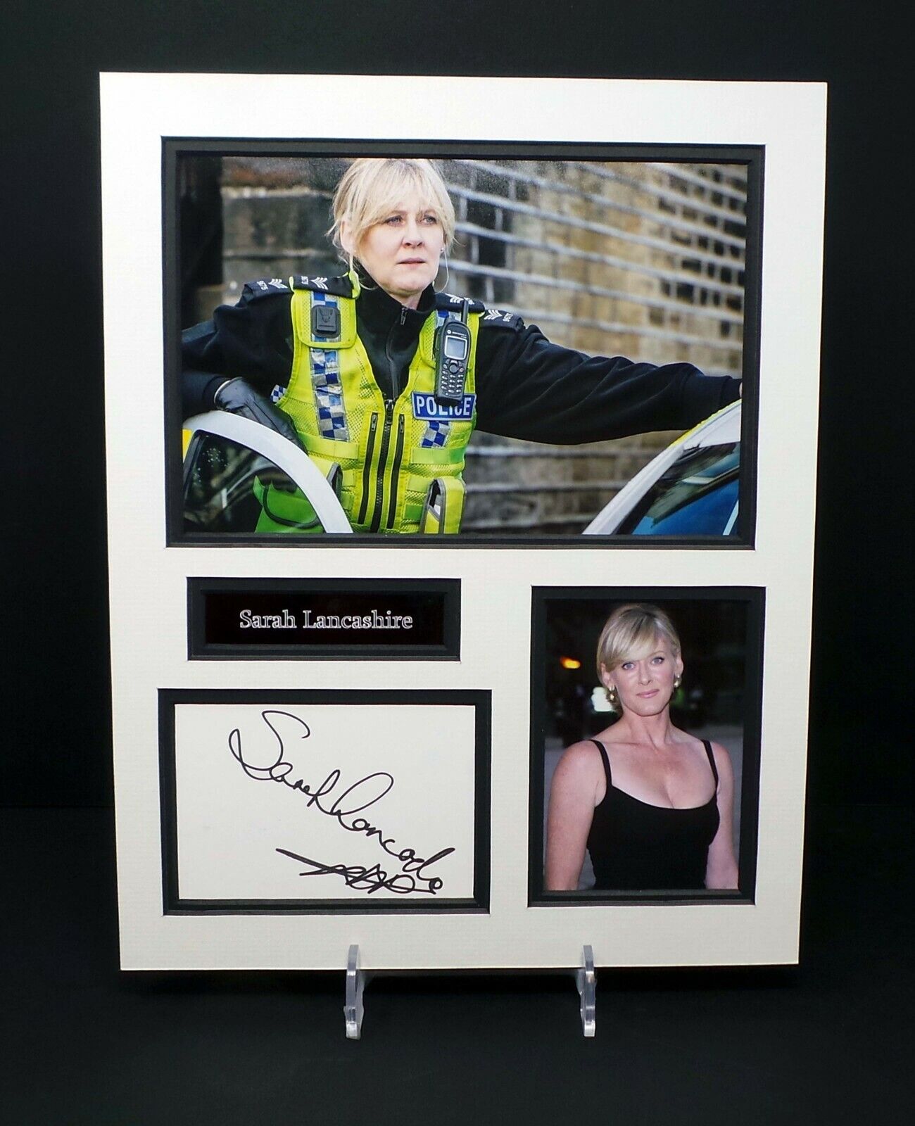 Sarah LANCASHIRE Signed Mounted Photo Poster painting Display AFTAL RD COA Happy Valley Actress