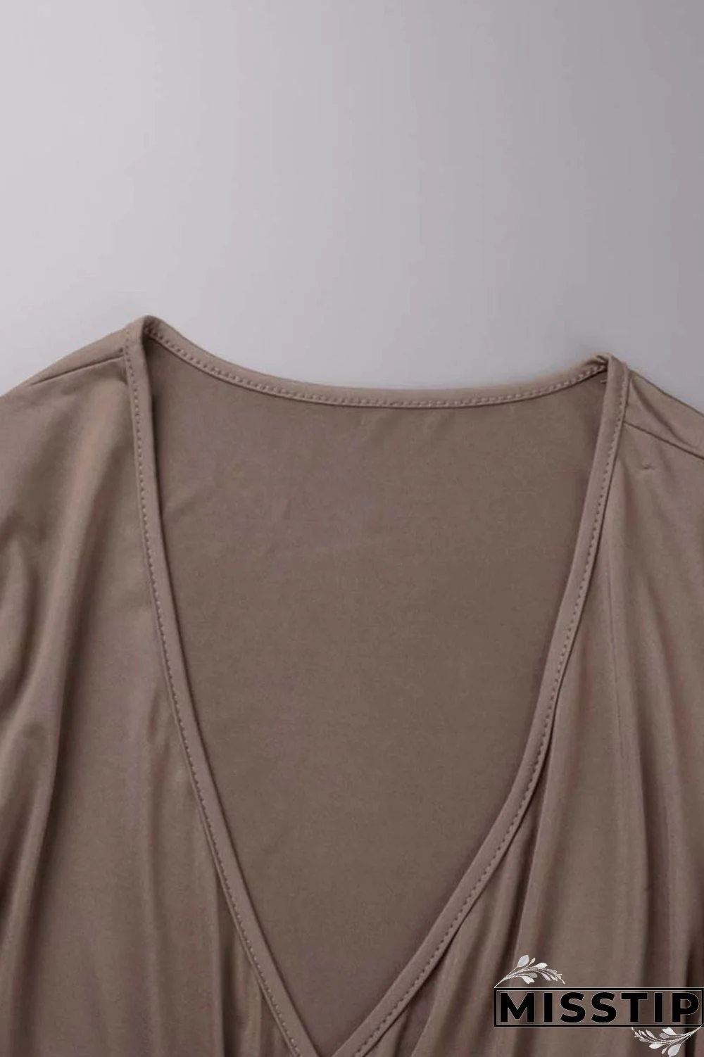 Ink Green Casual Solid Patchwork V Neck Long Sleeve Dresses