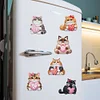 (US Local)6Pcs Acrylic Cats 5D Diamond Painting Fridge Magnet for Adults Beginners Craft Kit