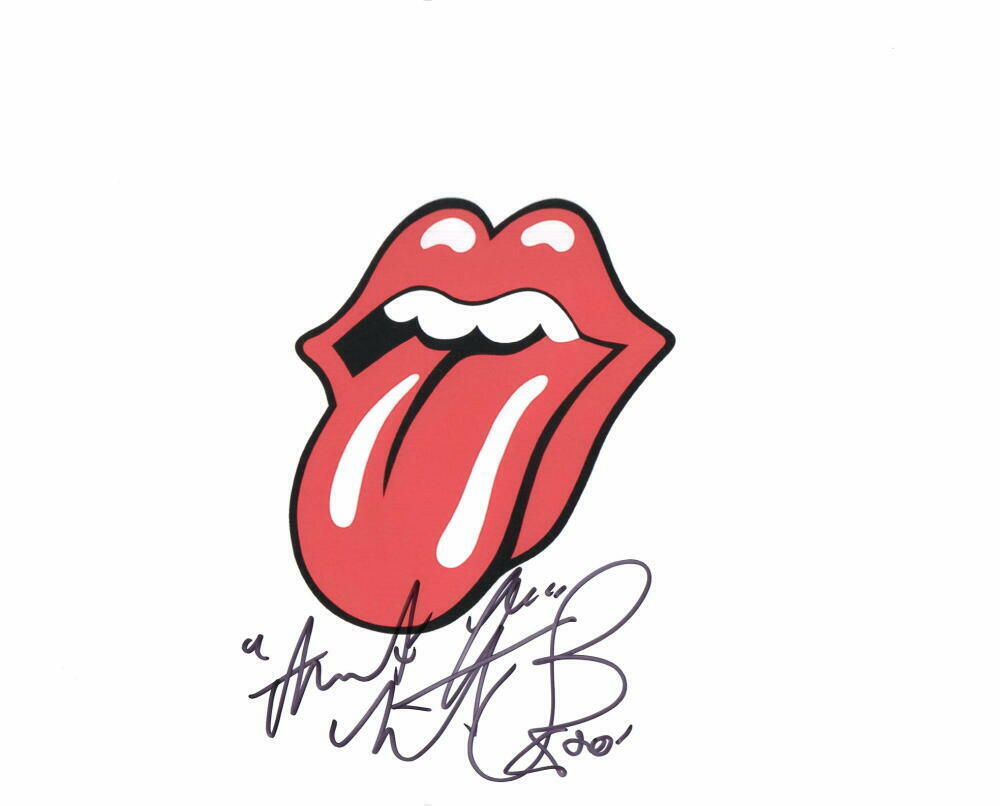 CHARLIE WATTS SIGNED AUTOGRAPH 8X10 Photo Poster painting - ROLLING STONES TONGUE AND LIPS LOGO