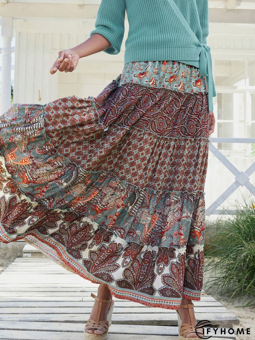 Casual Paisley Loose Skirt | IFYHOME