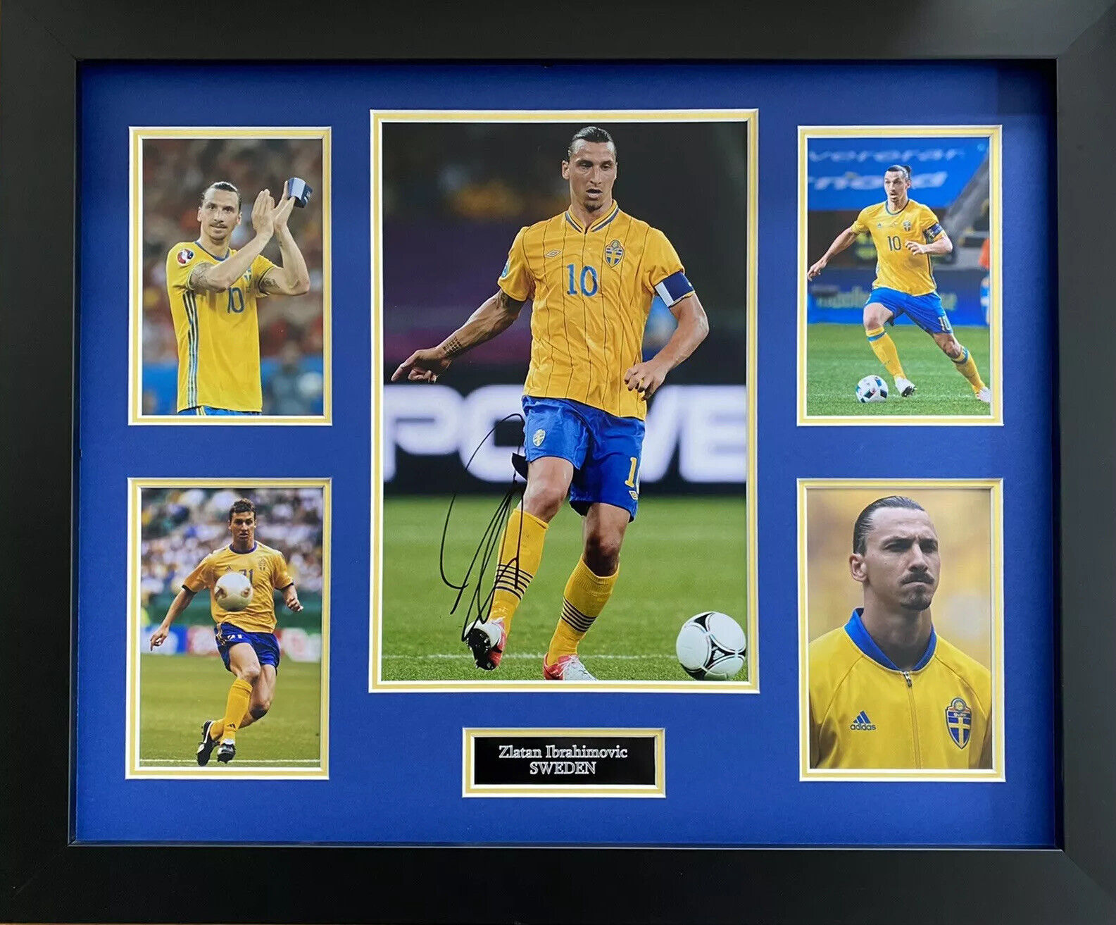 Zlatan Ibrahimovich Hand Signed Sweden Photo Poster painting In 20x16 Frame Display, See Proof