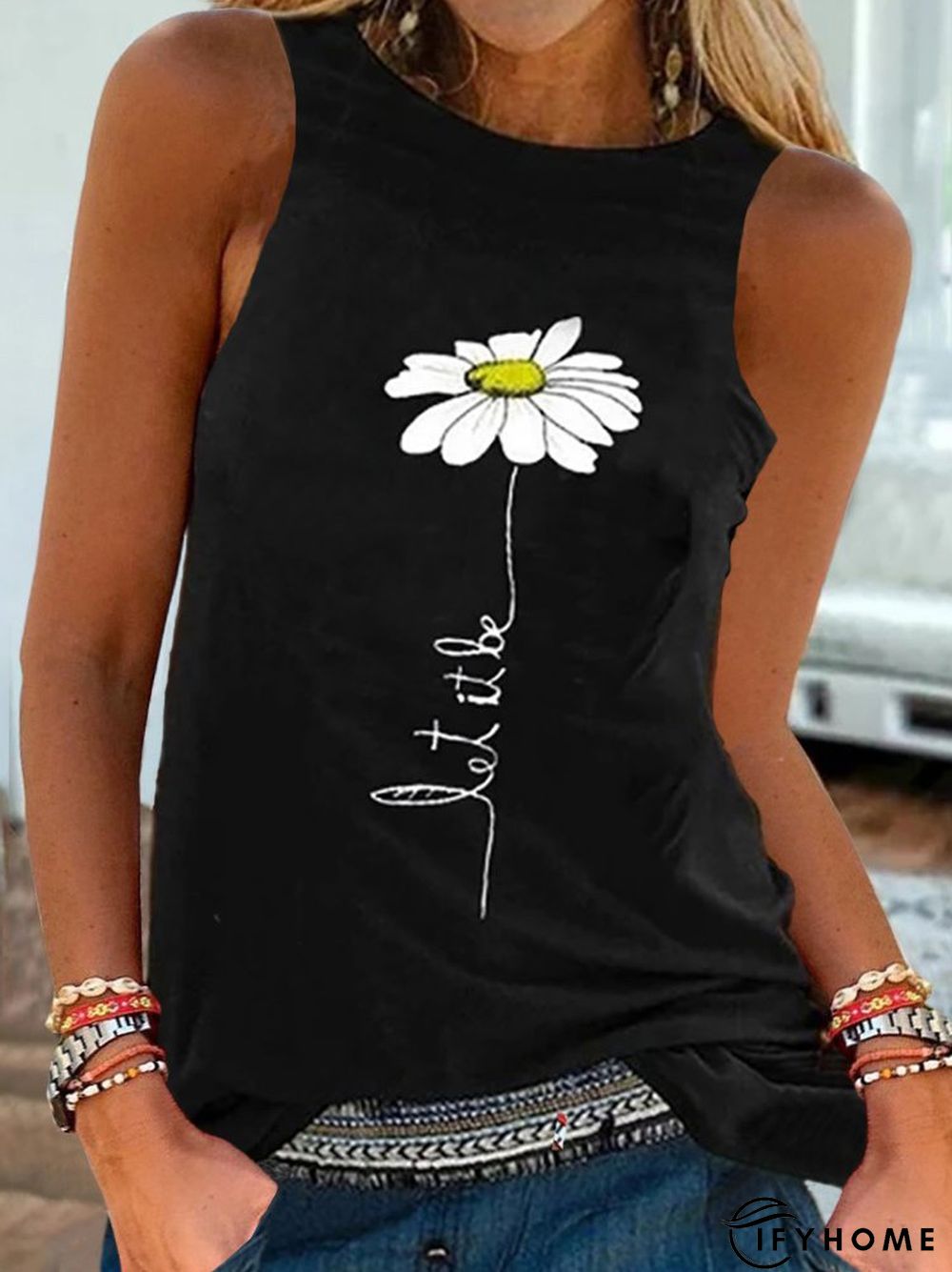 Black Shift Sleeveless Floral Holiday shirt & Top | IFYHOME