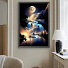 (US Only)Paint By Numbers Kit On Canvas DIY Oil Art Moon Picture Home Wall Decor40x60cm