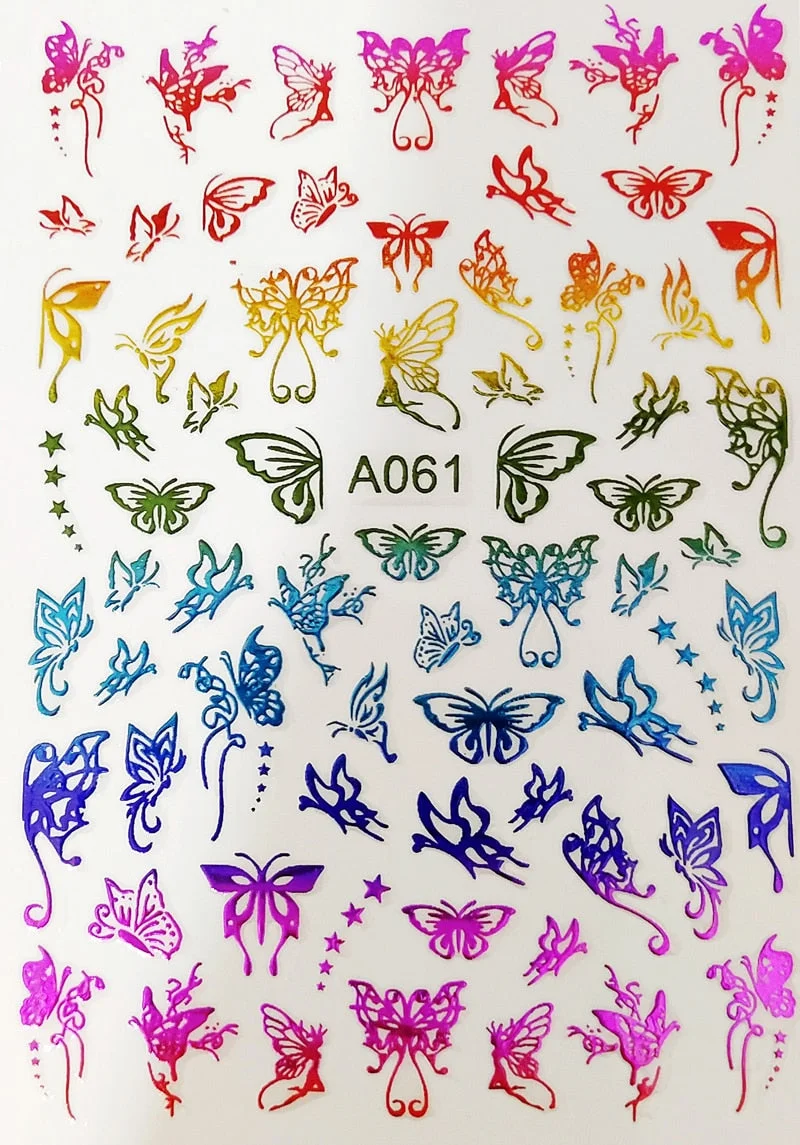 New Arrive Nail Art Sticker Decal Decoration Glow In Dark Butterfly Nail Stickes Back Glue Moon Manicure Sticker on Nails Design
