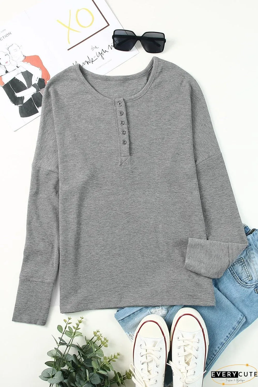 Women's Long Sleeve Henley Shirt