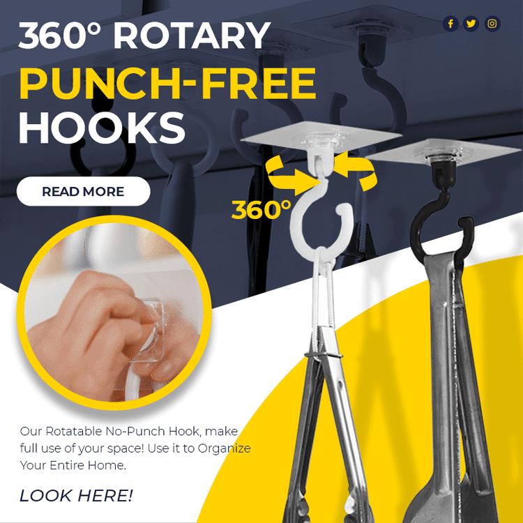 360° Rotary Punch-free Hooks