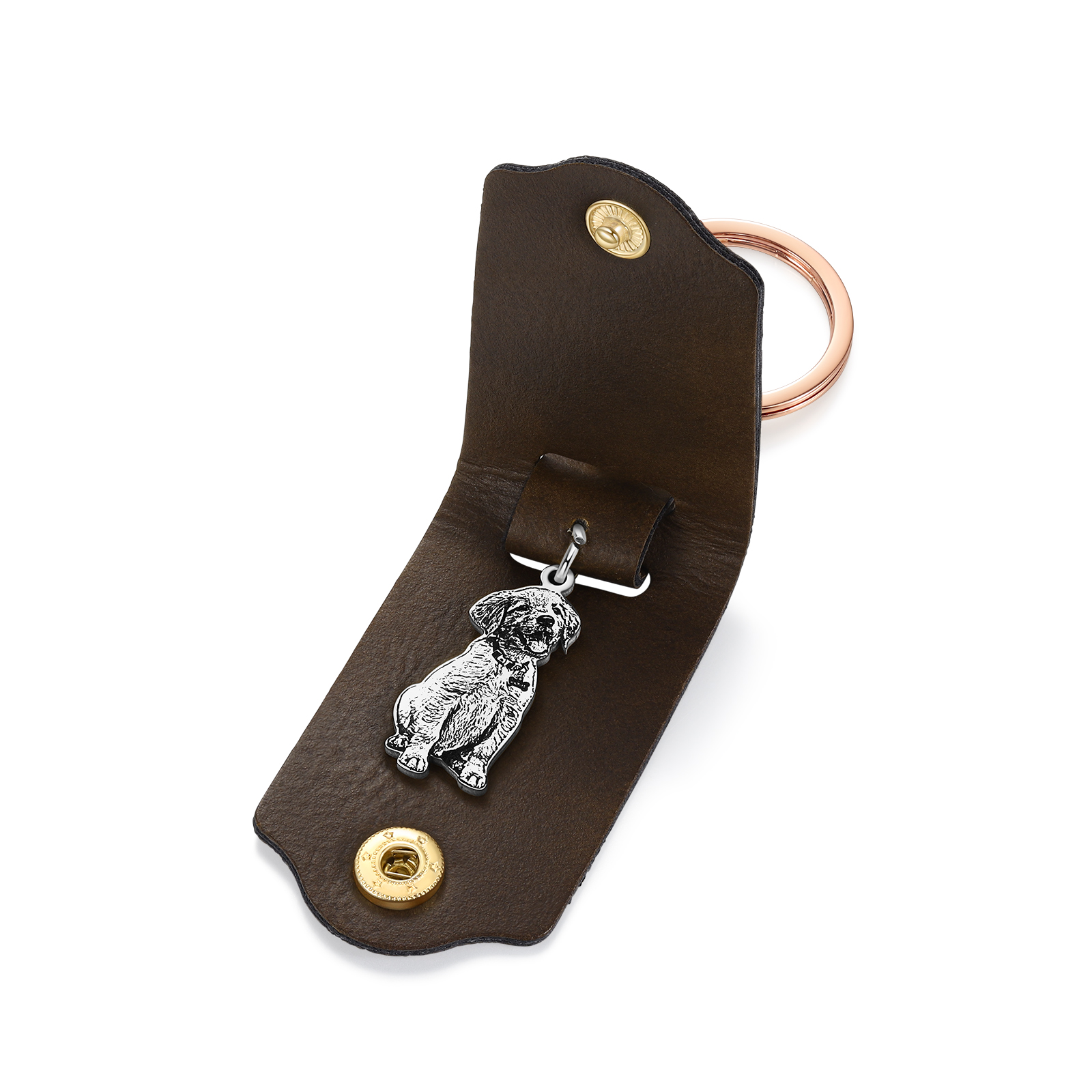 Personalised Photo & Name Pet Keychain Custom Leather Dog Cat Keychain Gifts for Him/Her-Jessemade AU