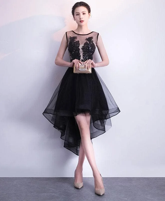 Black Tulle Short Prom Dress, Black Tulle Homecoming Dress
