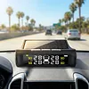 Tire Pressure Monitoring System with 4 External Sensors Tire Pressure Monitor Digital LCD Display Solar Charging for Sedan RV Trailer Truck