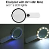 30X Magnifying Glass Handheld Magnifying Loupe 12 LED Light Portable for Reading