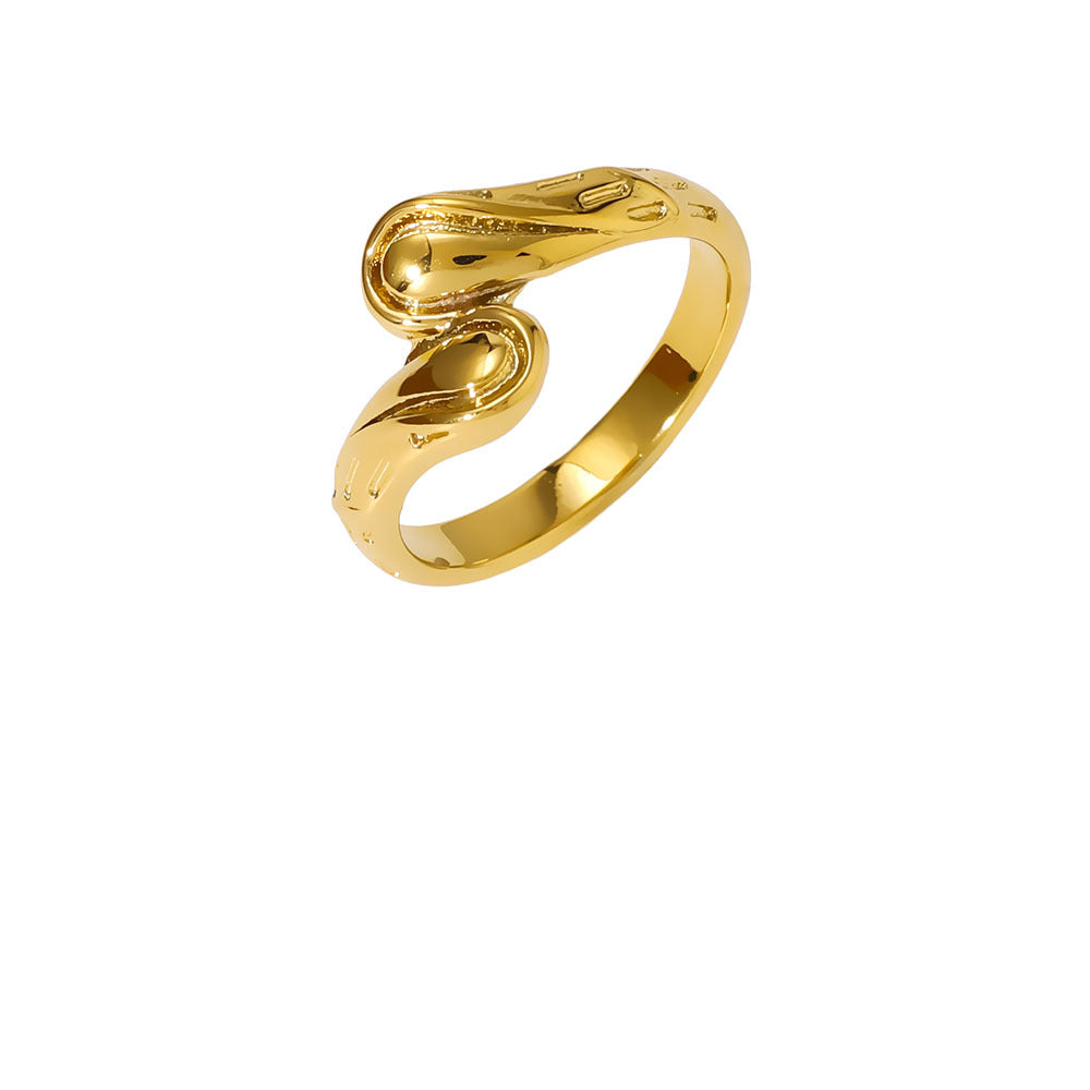 2025 Popular Hand Jewelry Geometric Stainless Steel Texture Line Knot Ring Female Ring