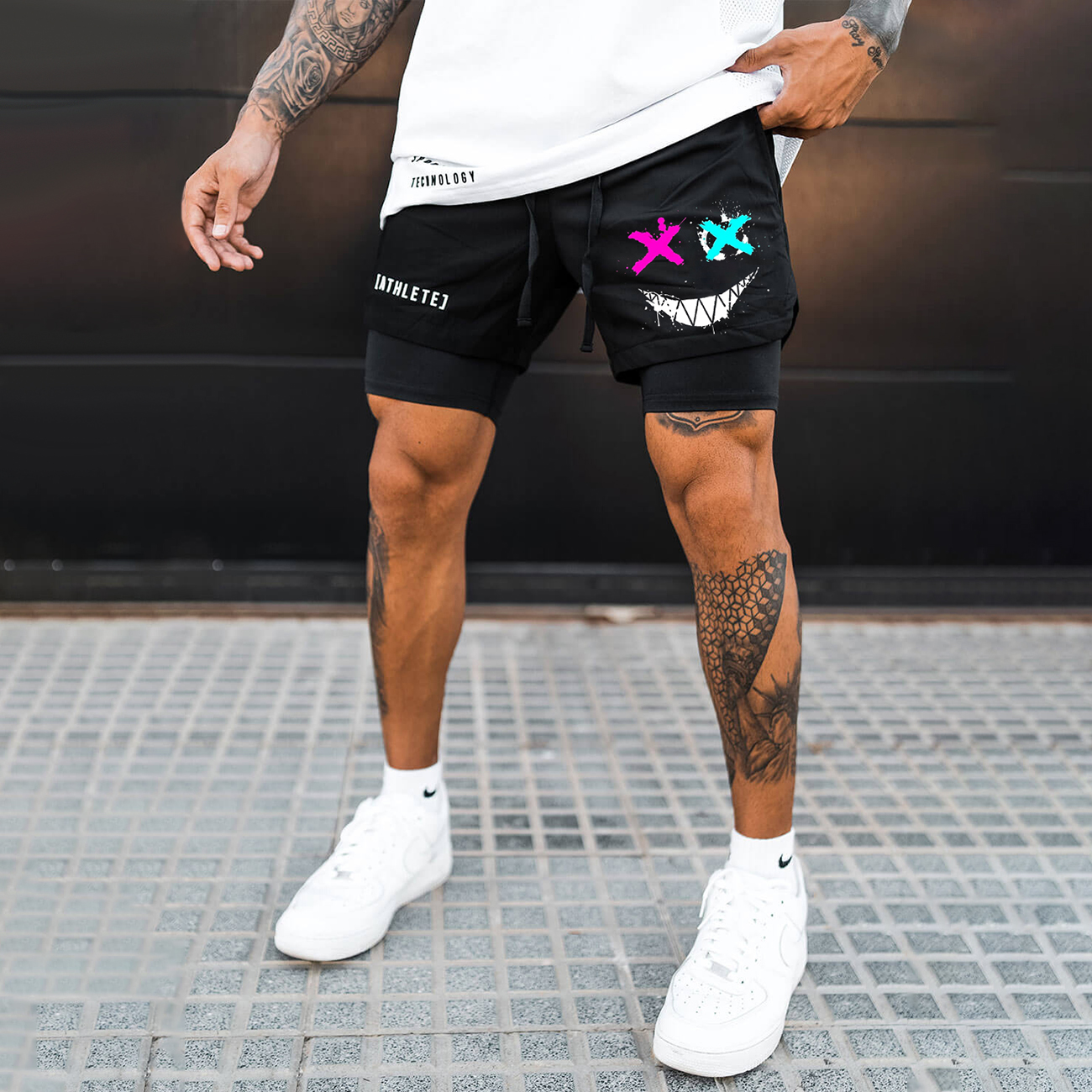 Men's Smiley Shorts Performance Shorts