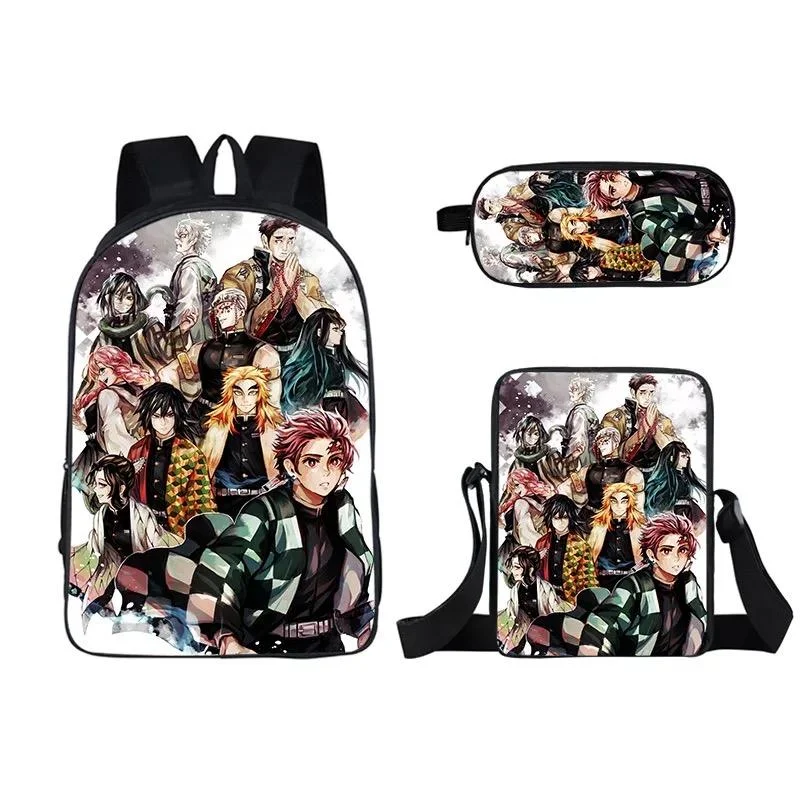 Buzzdaisy Demon Slayer Kimetsu no Yaiba Kamado Nezuko #3 3pcs Set School Bag Backpack Lunch Box Book Pencil Bags