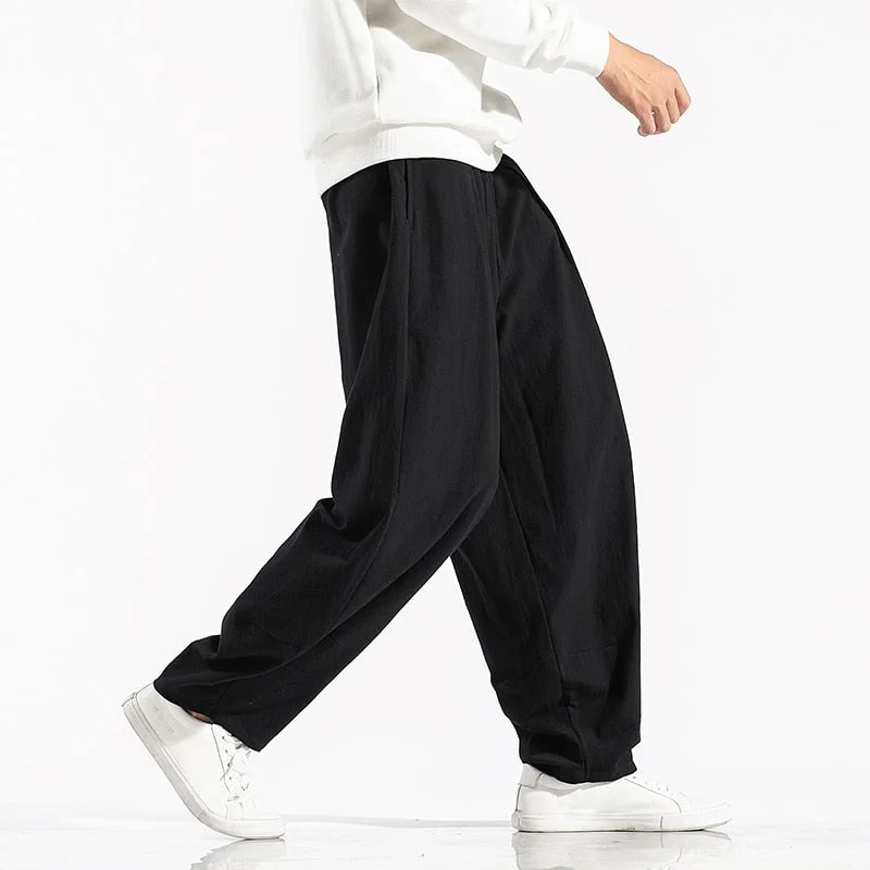 New Men's Solid Color Harem Pants Harajuku Style Men Loose Ankle-Length Trousers Streetwear Male Casual Pants Large Size 5XL