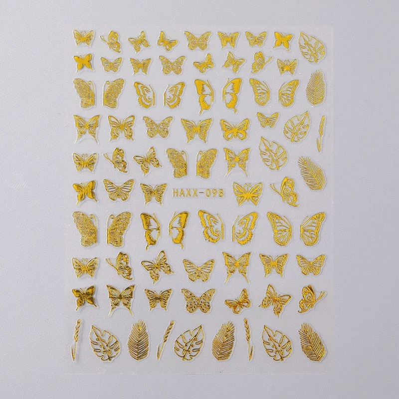 1 Sheet Nail Art 3D Nail Sticker Butterfly Colorful Nail Decals Fairy Tales Nail Transfer Decals Nail Decorations DIY Design