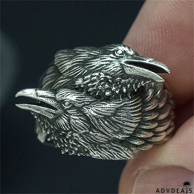 Breathtaking Unusual Two Untied Crow Myth Rings