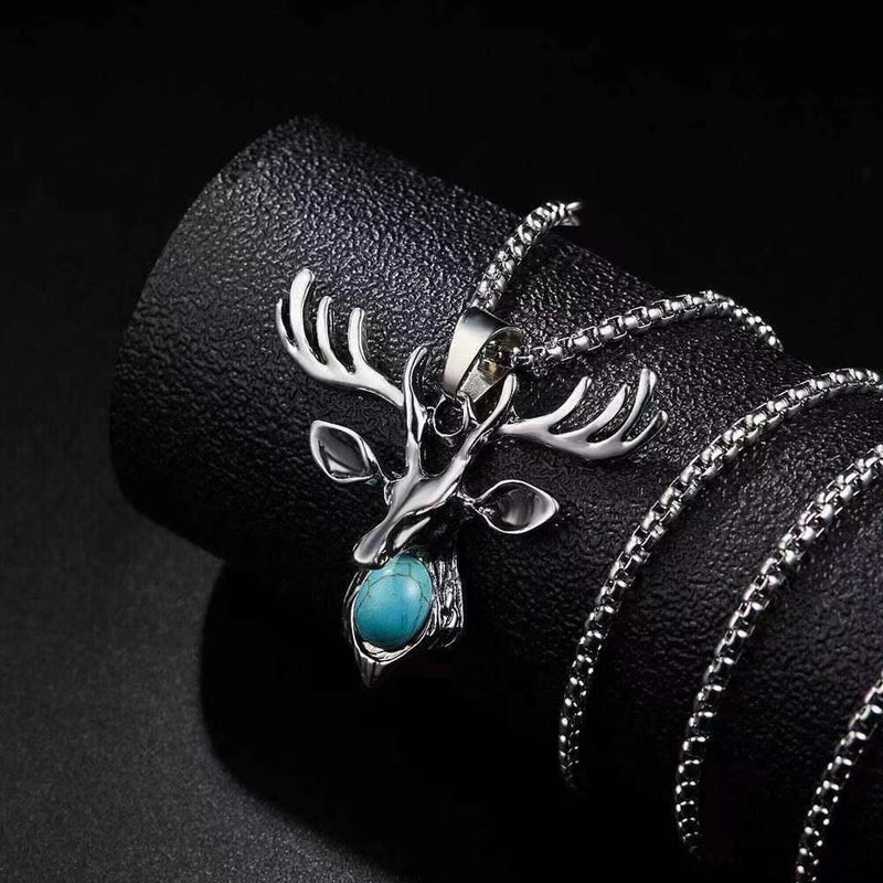 Hip-Hop Vintage Style Animal Letter Alloy Titanium Steel Plating Men’s Pendant Necklace Men Pendant Necklaces