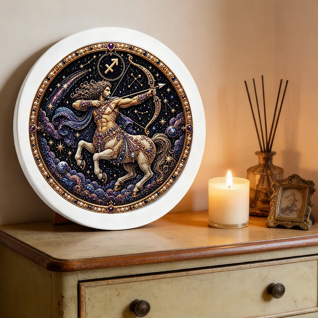 Framed Pearl Painting Kit Sagittarius Zodiac 7.87x7.87in for Adults