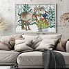 Elk And Snowman - 14CT Stamped Cross Stitch 38*29cm/14.96*11.42in