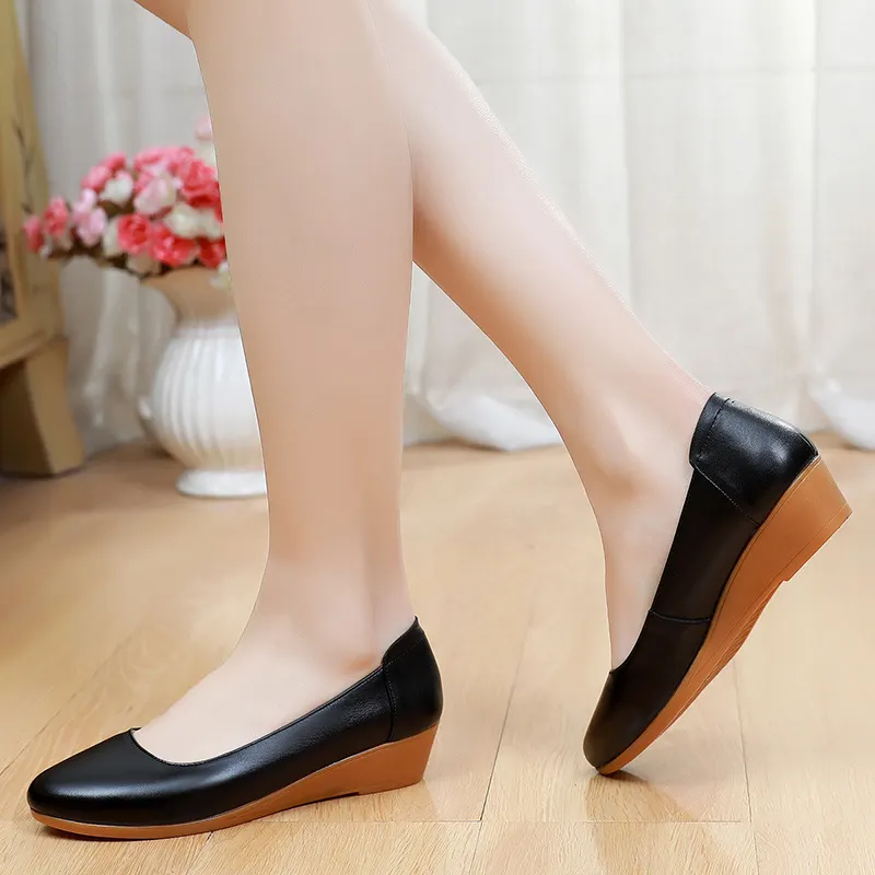 Breakj Breakj Round Head Pedal Women's Shoes With High Heel Heel Singles Thick-Sed Waterproof Table Is Installed In The Work Of Shallow-Mouthed Shoes
