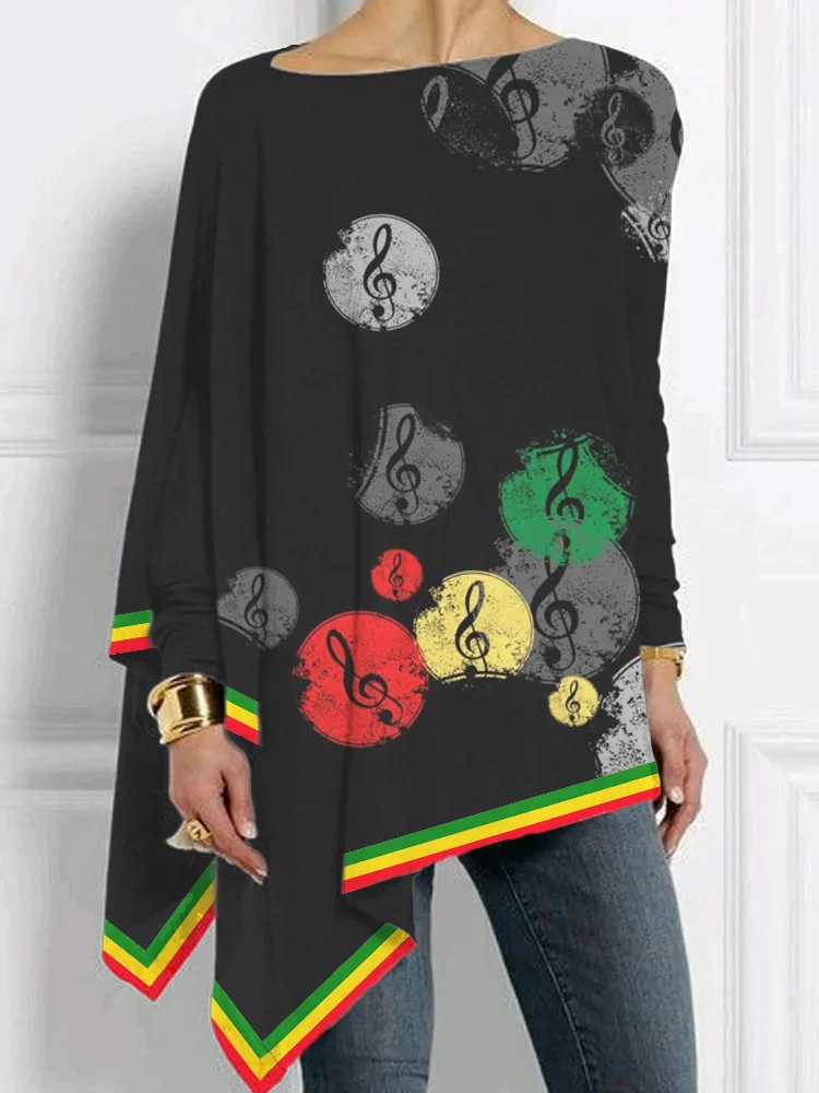 Black Pride Rasta Music Symbol Bat Sleeve T Shirt