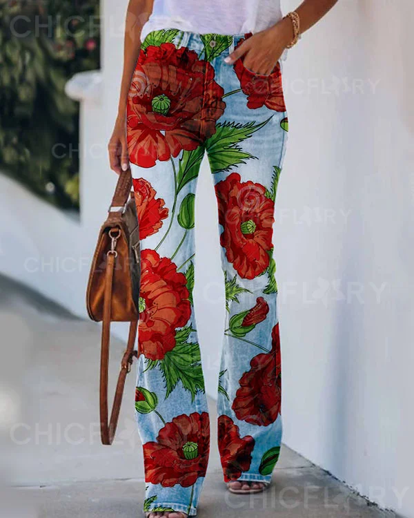 Floral Casual Pants