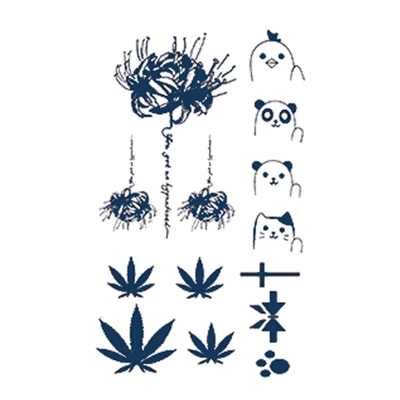 GHHF51-200 herbal juice tattoo stickers semi-permanent lasting men and women tattoo waterproof sweat plant juice tattoo stickers