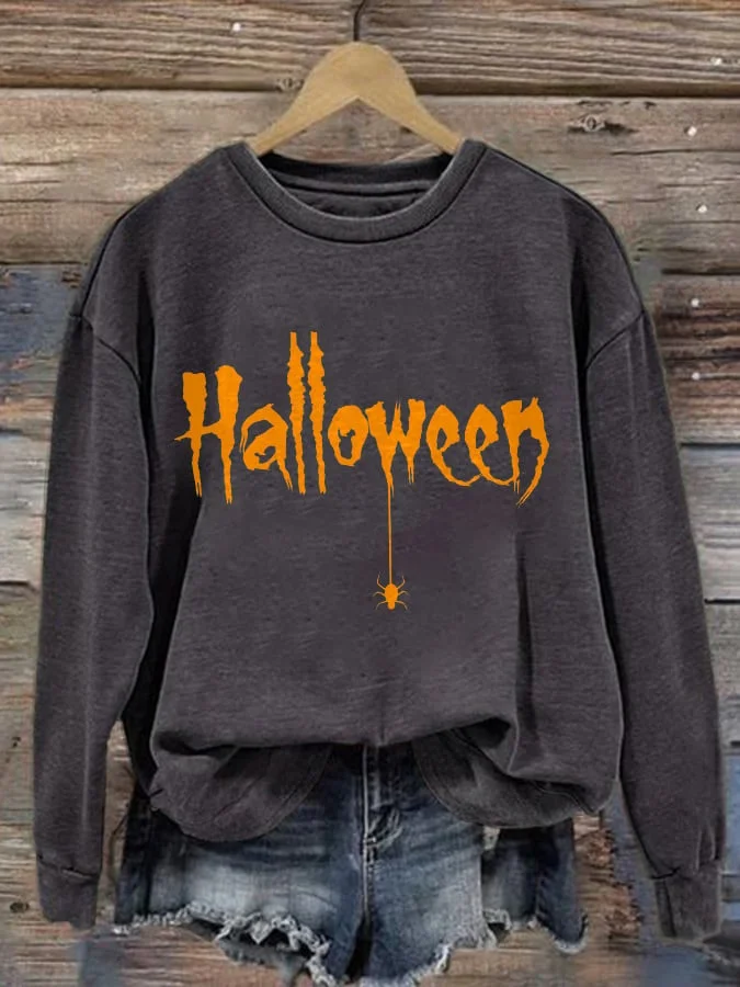 Women's Halloween Print Long Sleeve Sweatshirt