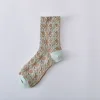 Stylish 3D Jacquard Medium Height Women Socks 10 Pairs