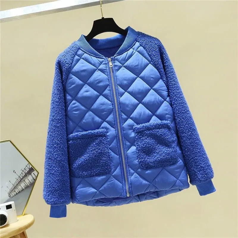 Winter Jackets Women 2021 Casual Solid Thick Warm Jacket Coats Stand Collar Pockets Female Down Outwear Chaquetas Parkas Mujer 1103